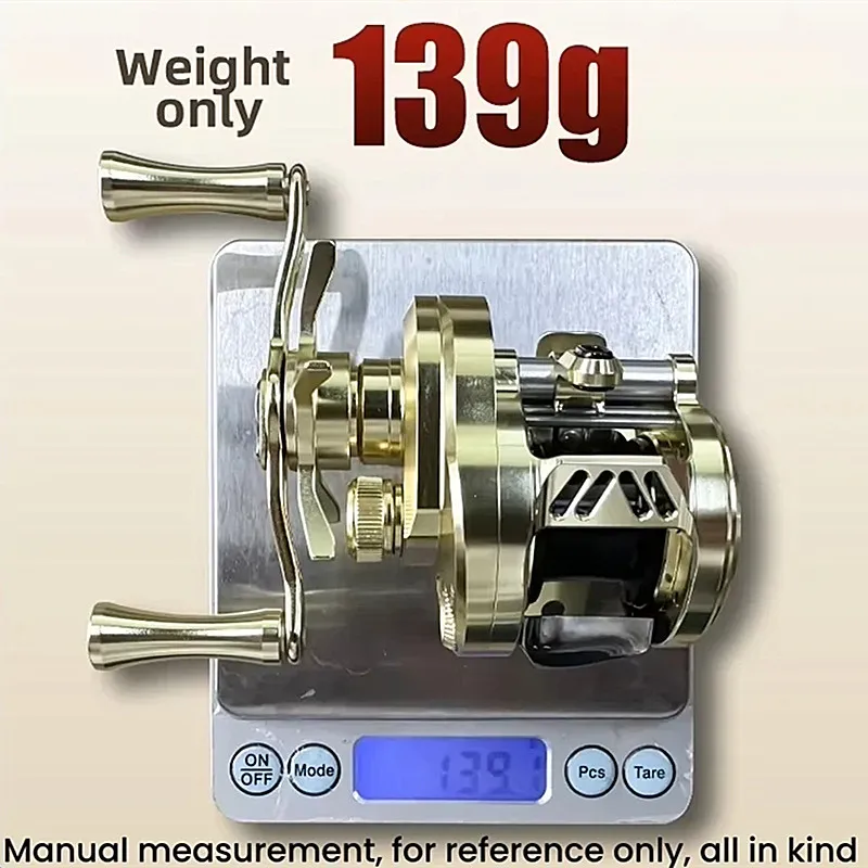 Carrete de pesca PRO Mirco Drum Baitcaster con pesa 139g 7,6:1 relación CNC aleación carrete poco profundo carrete de señuelo Baitcasting - imagen 4