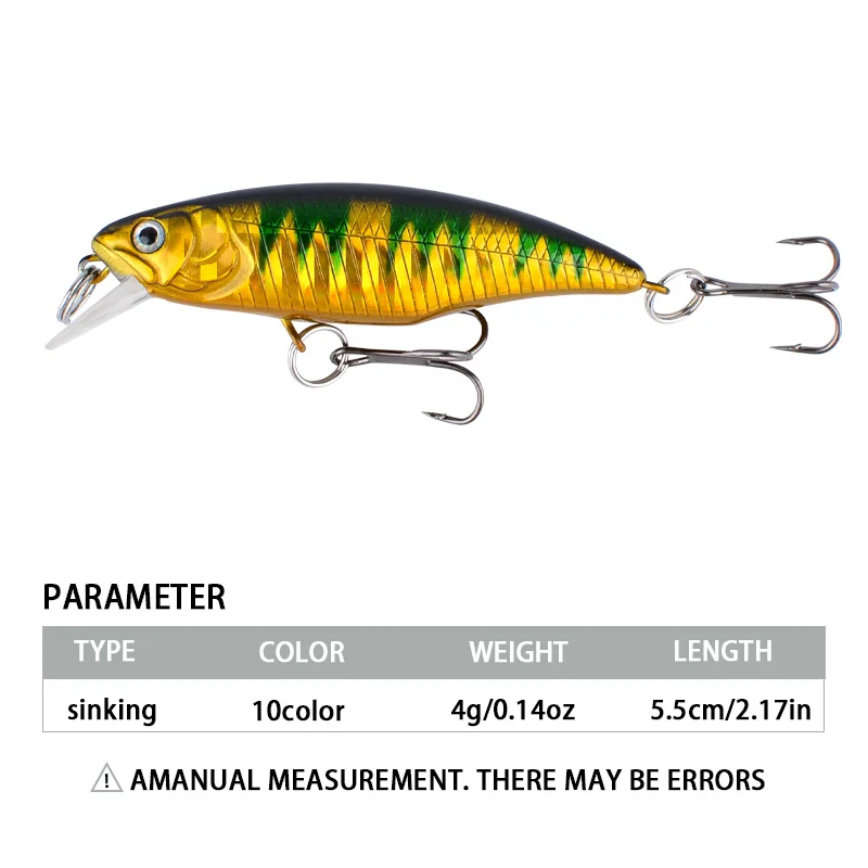 10 Uds. Señuelos de Pesca de pececillo que se hunden Isca Pesca Wobblers cebo duro Artificial para carpa trucha lubina tiro largo Jerkbait Swimbait - imagen 2