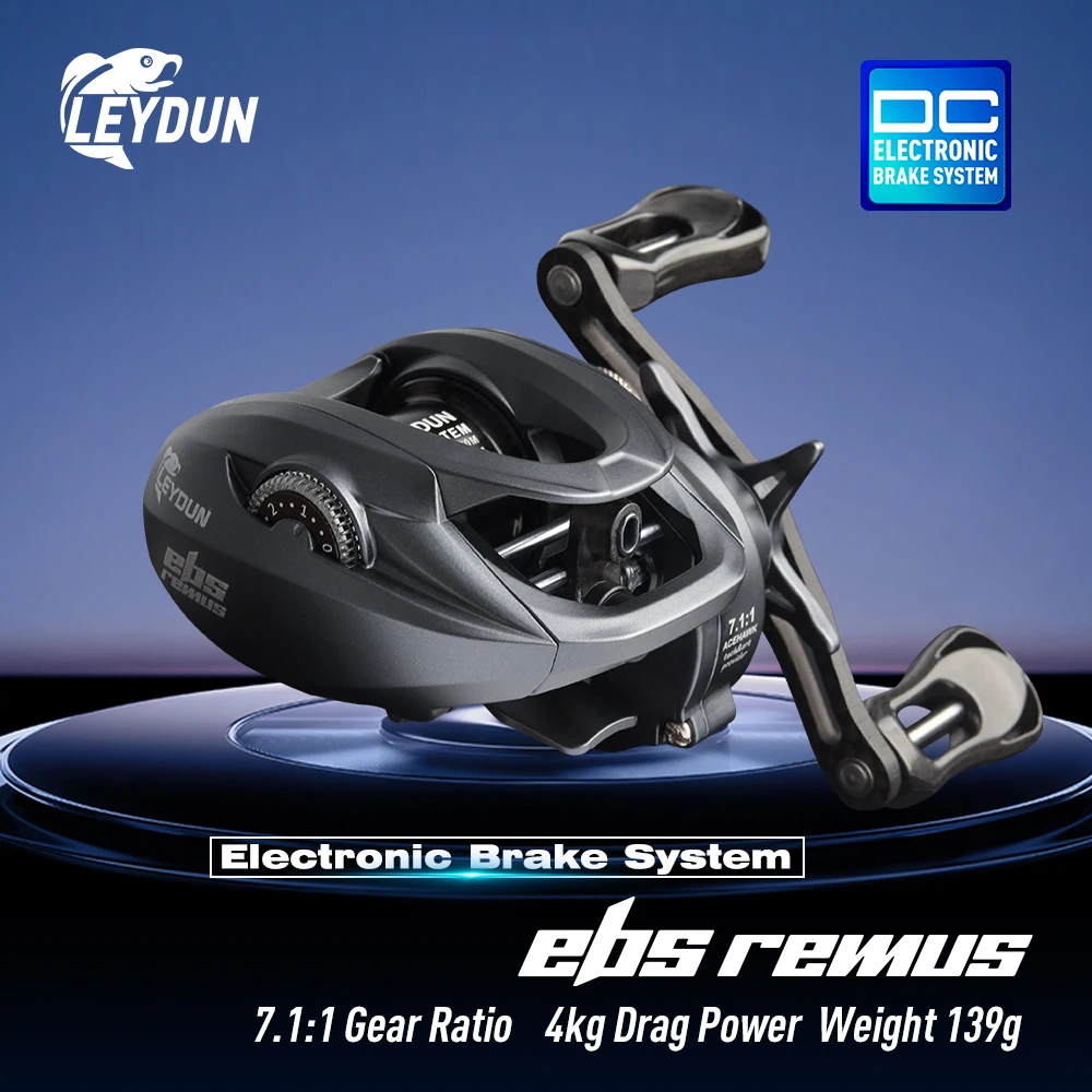 LEYDUN REMUS sistema de frenos electrónicos carretes de pesca Baitcasting 139g 7,1: 1 relación de engranaje 4kg carrete de pesca de Material de carbono ultraligero