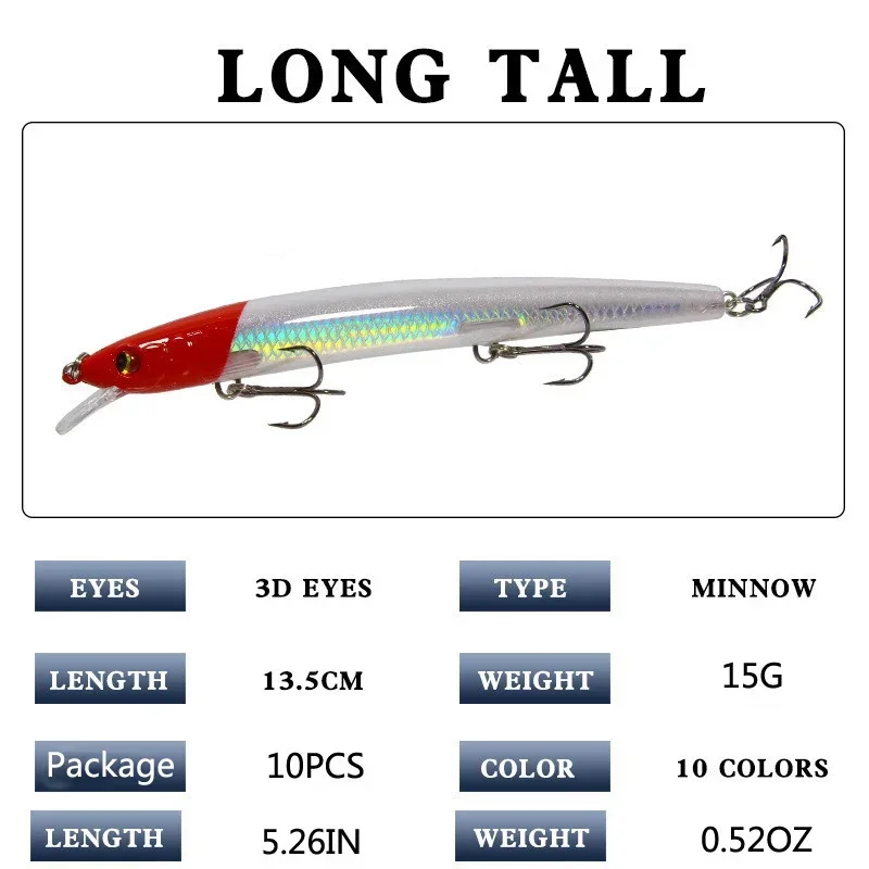 Juego de Señuelos de Pesca, cebo duro de pesca, Minnow flotante, se hunde, Crankbait, Crazy Wobblers, señuelos de manivela biónica Artificial, 10/20 piezas - imagen 5