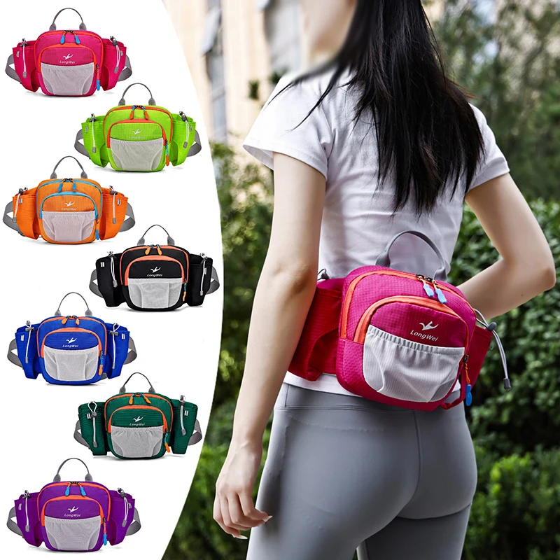 Bolsa de cintura para taza de pesca, escalada, ciclismo, senderismo, correr, deportes al aire libre, bolsa de pecho, botella de agua portátil, hervidor, paquete cruzado para teléfono - imagen 2
