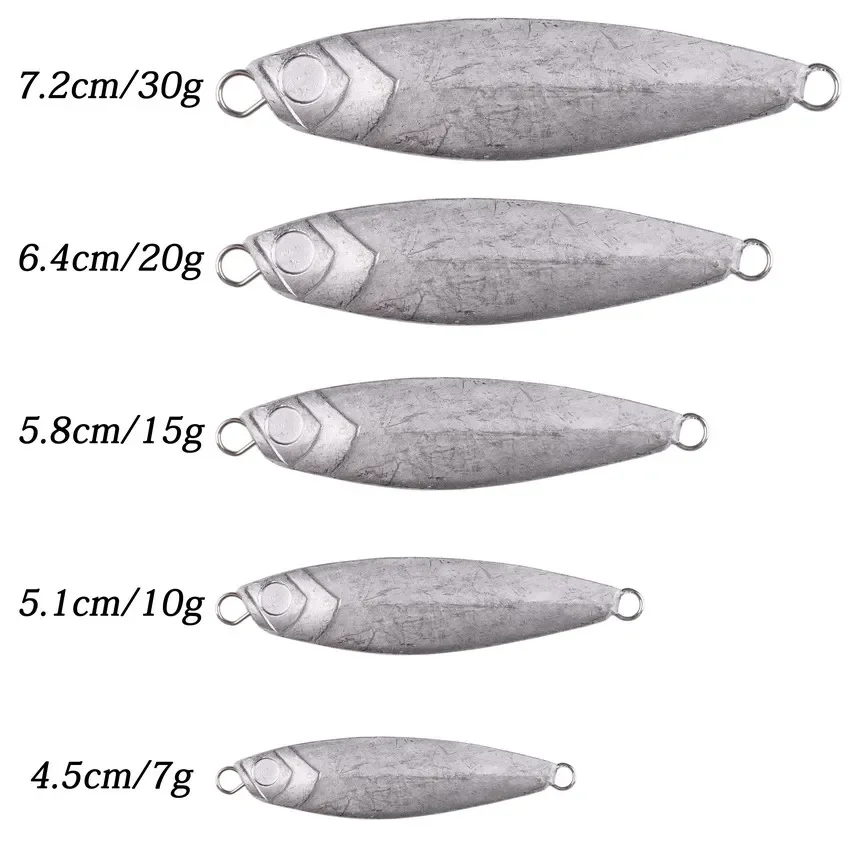 Señuelo transparente para pesca en agua salada, cebo Artificial de fundición a tierra sin pintar, cuchara de fundición a tierra, 7-30g, 20 unidades - imagen 4