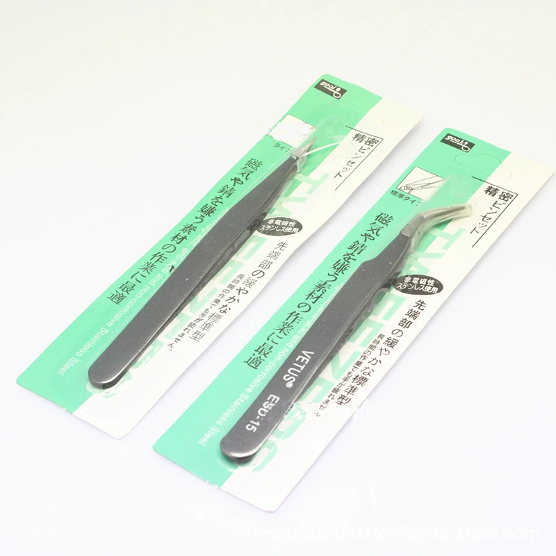 Pinzas de decoración de lentejuelas de acero inoxidable, pinzas profesionales versátiles de precisión, alta calidad, curvadas, elegantes, rectas, negras - imagen 4