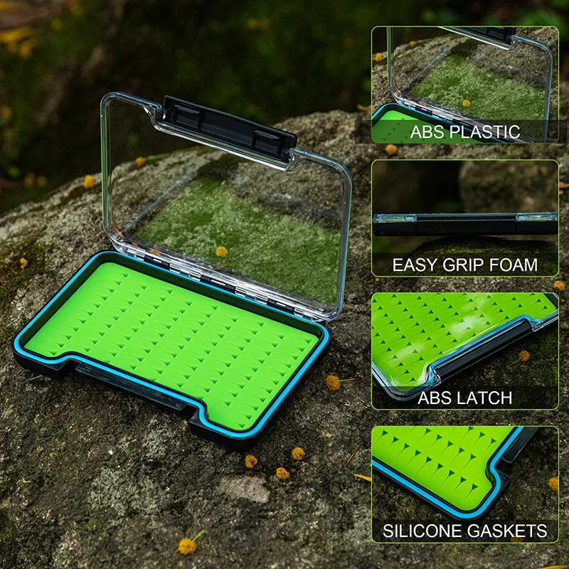 Goture-cajas de almacenamiento de señuelos de pesca con mosca, contenedor impermeable de plástico ABS transparente, accesorio para aparejos de pesca, 1 Uds. - imagen 4