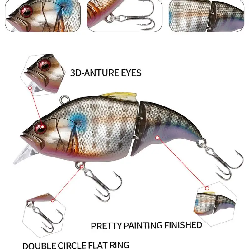 Wobbler realista 71Mm 9,7G Multi-articulado Wobbler Señuelos de Pesca Crankbait Minnow cebo duro Pesca Carnada para pescadores profesionales - imagen 2