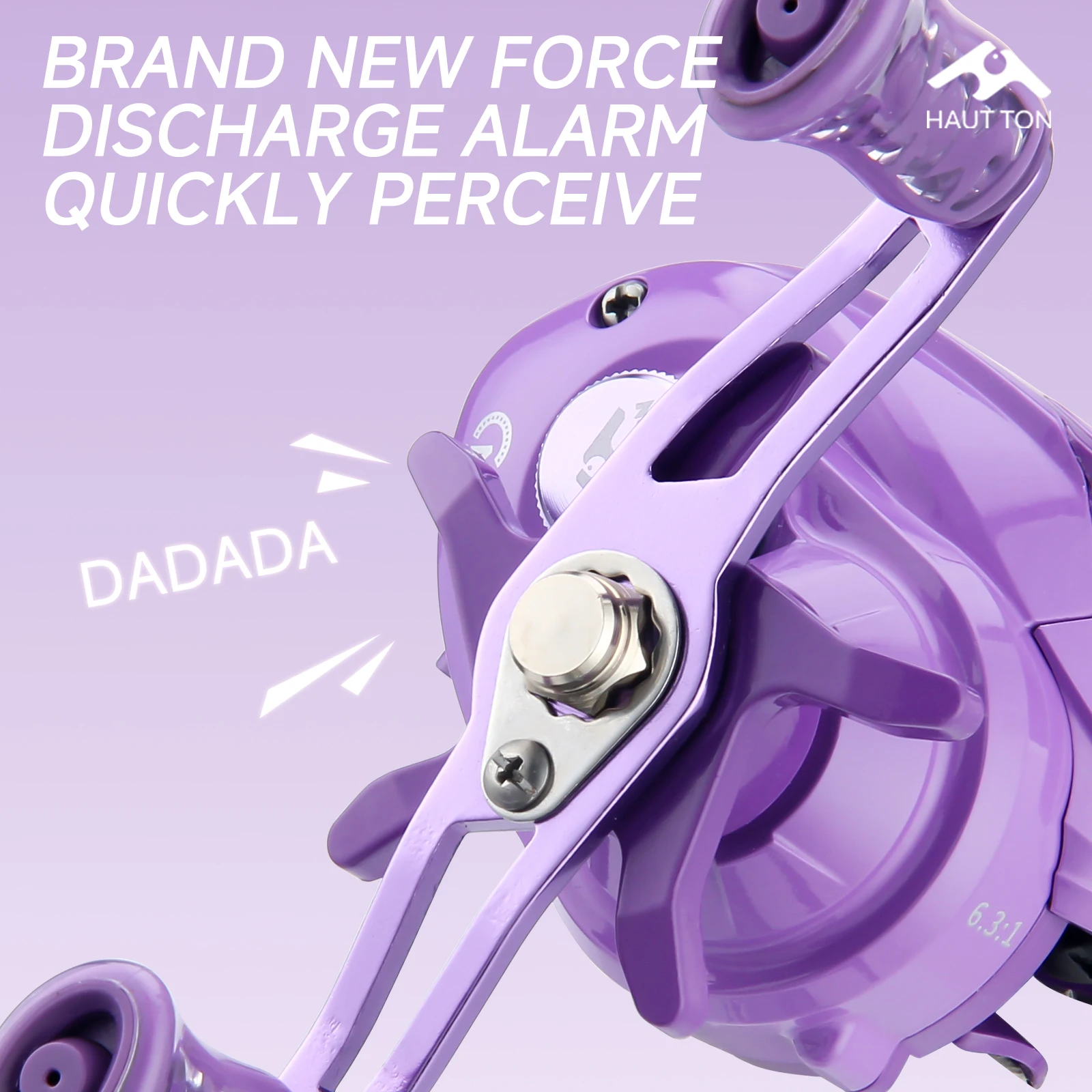 Carrete de pesca Baitcaster PURPLE MG150S/200M, arrastre máximo de 5kg, relación de engranaje de alta velocidad 6,3: 1, carrete de Metal CNC, rodamiento de Metal - imagen 4