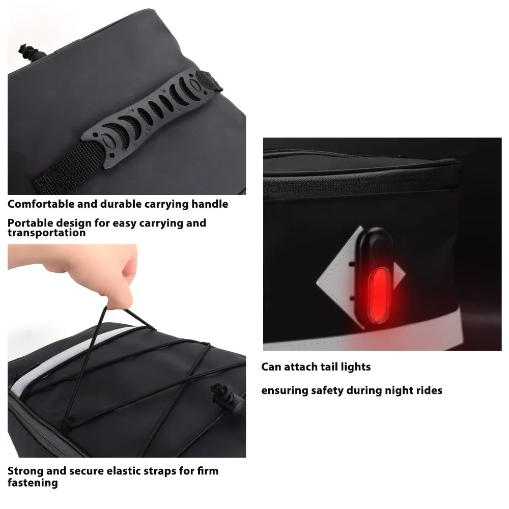 Bolsa impermeable portabicicletas con tiras reflectantes – fácil fijación al sillín