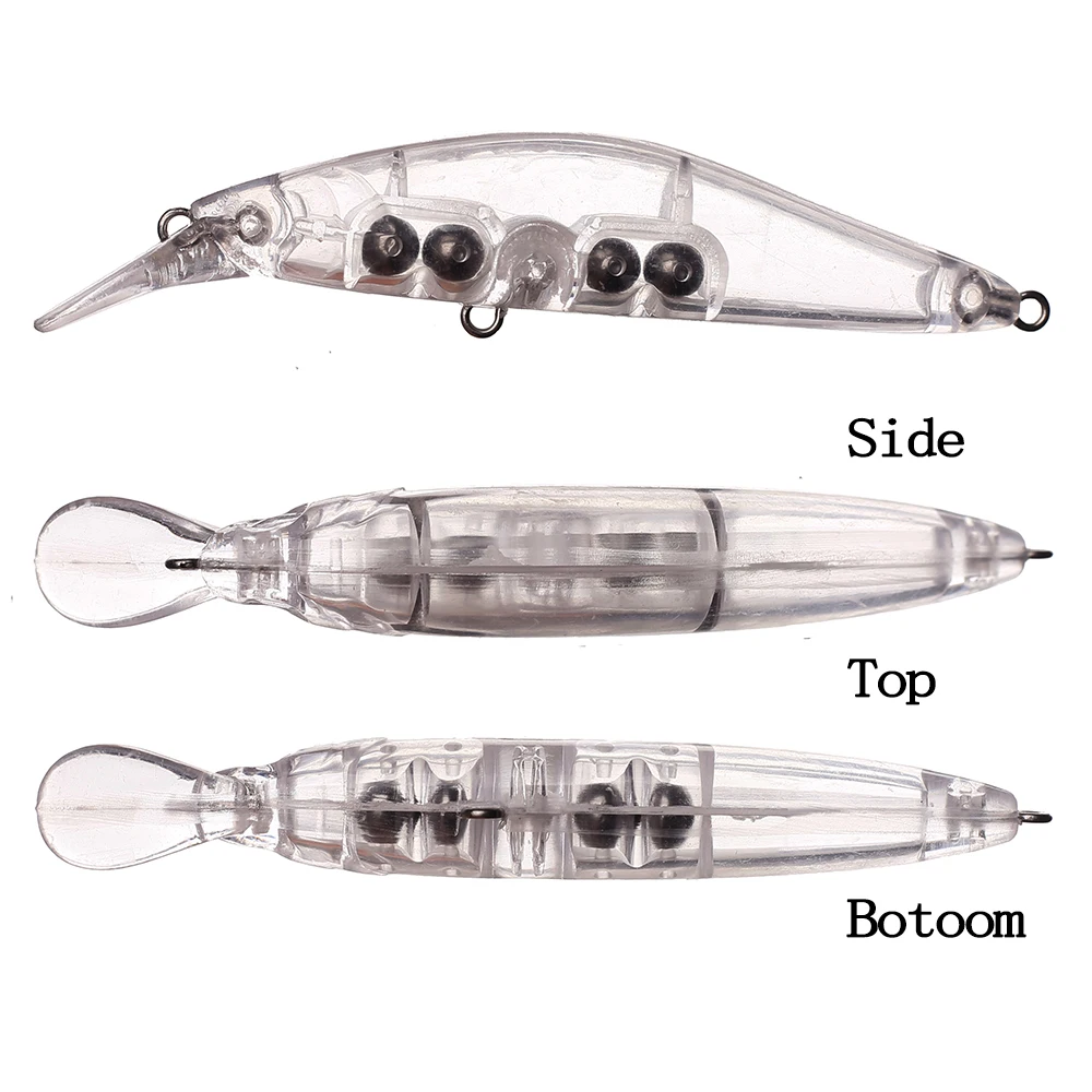 Chan'sHuang-Cebo en blanco 20 piezas sin pintar, Wobblers flotantes de 95mm y 11g, sonajero, pececillo, señuelo de pesca Artificial hecho a mano - imagen 3