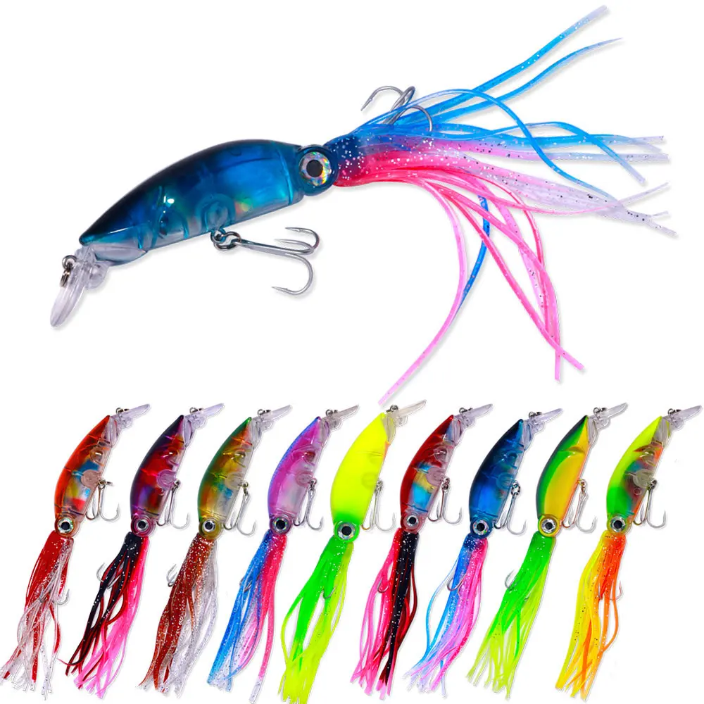 DestRes de pesca en forma de calamar coloridos para atrapar peces grandes
