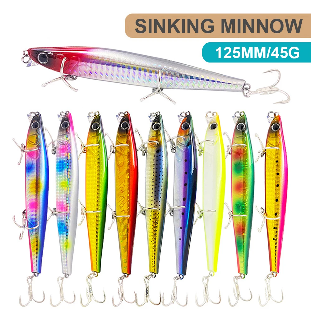 MN707 Wobbler señuelo lubina de fundición larga para pesca deportiva