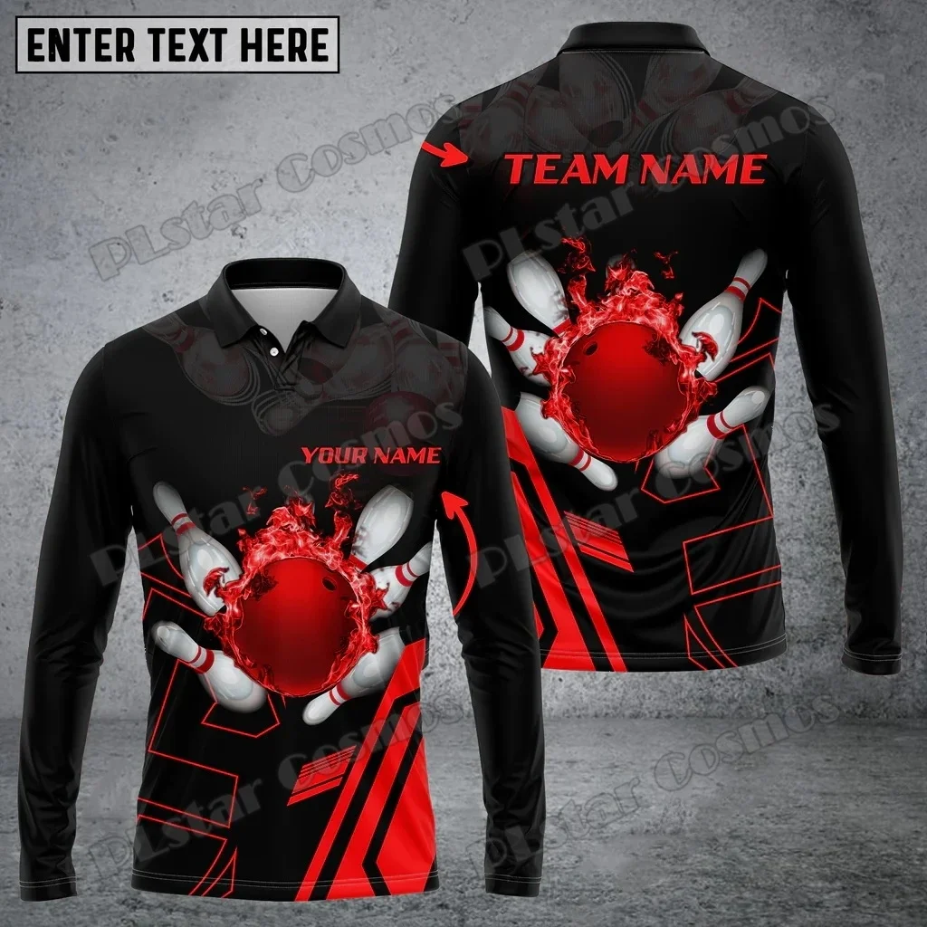 Polo manga larga unisex personalizado 3D llama bolos PLP83 - imagen 2