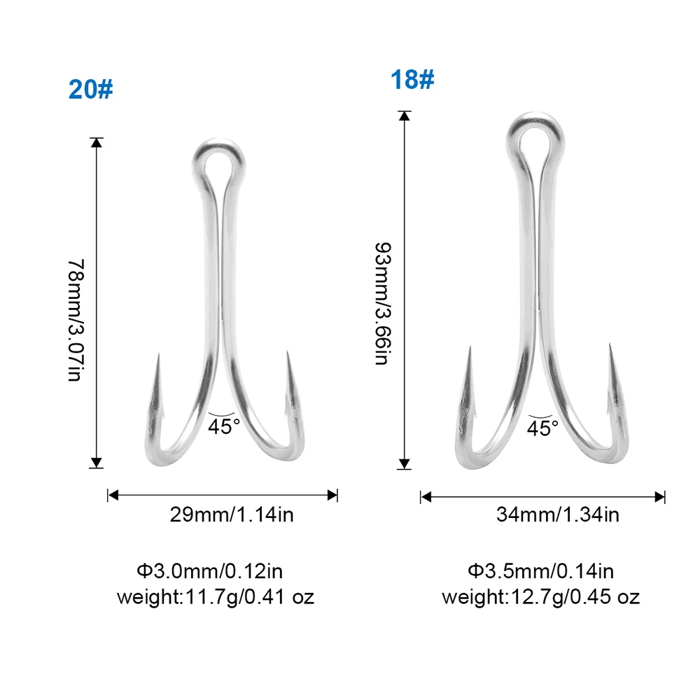 Anzuelo doble de acero inoxidable JTUUWRAP para agua salada - imagen 4