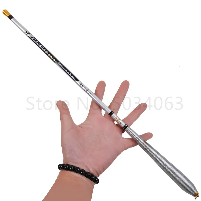 Caña de pescar telescópica, caña de pescar ultracorta, accesorio de viaje portátil duro de fibra de carbono - imagen 4