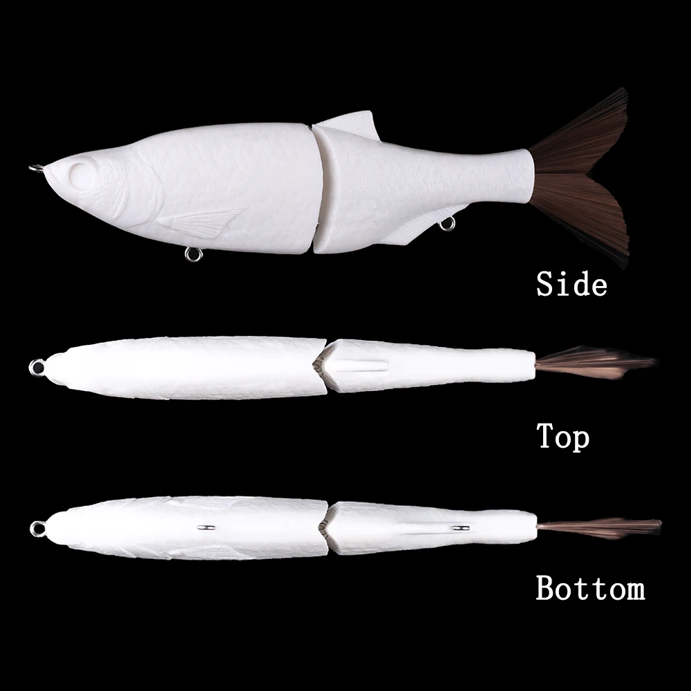Chan'sHuang-Cebo en blanco sin pintar, 5 piezas, 17cm, 38,5g, escamas de pescado talladas a mano, cola de filamento, cebo dorado, señuelo de pesca Artificial - imagen 3