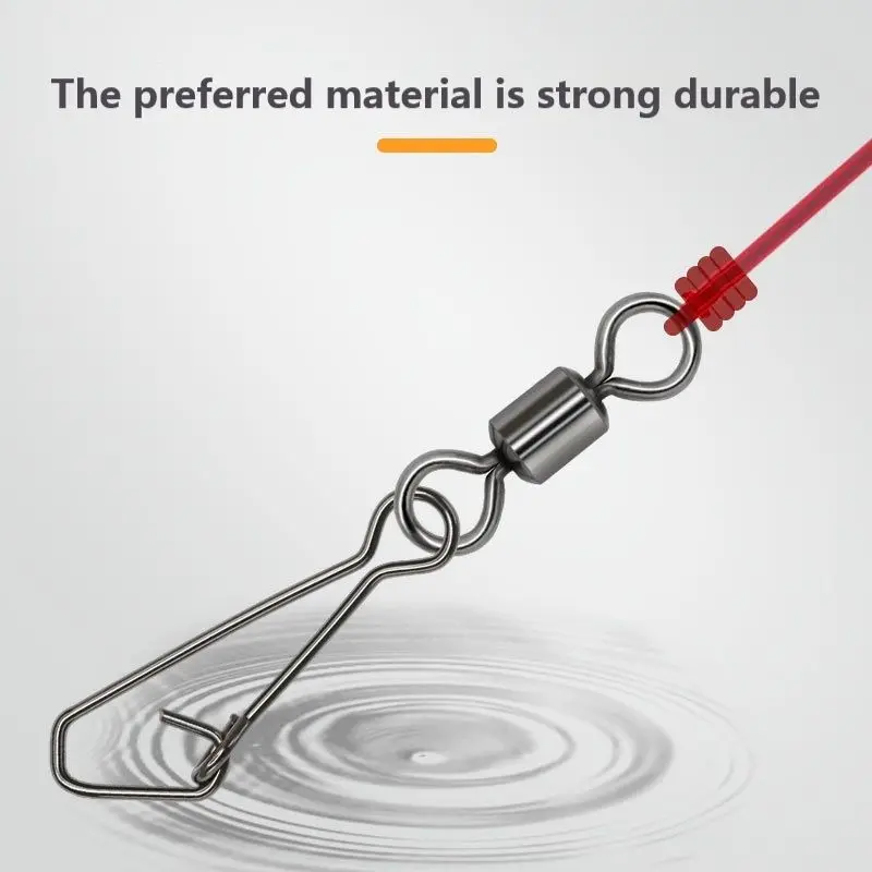 OUZEY 50 Uds bloqueo Snap pesca giratorios rodamiento de bolas aparejos Snap giratorios rotación línea de pesca conectores giratorios para agua salada - imagen 2