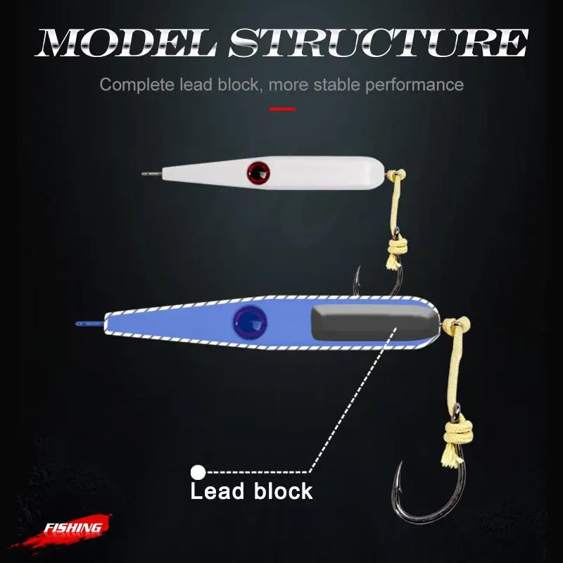 Señuelos de pesca, cebo falso, lápiz de pesca de mar, barco de mar, pesca, lápiz sumergido, tiro lejano, pistola dorada GT, varios colores, 1 ud. - imagen 2