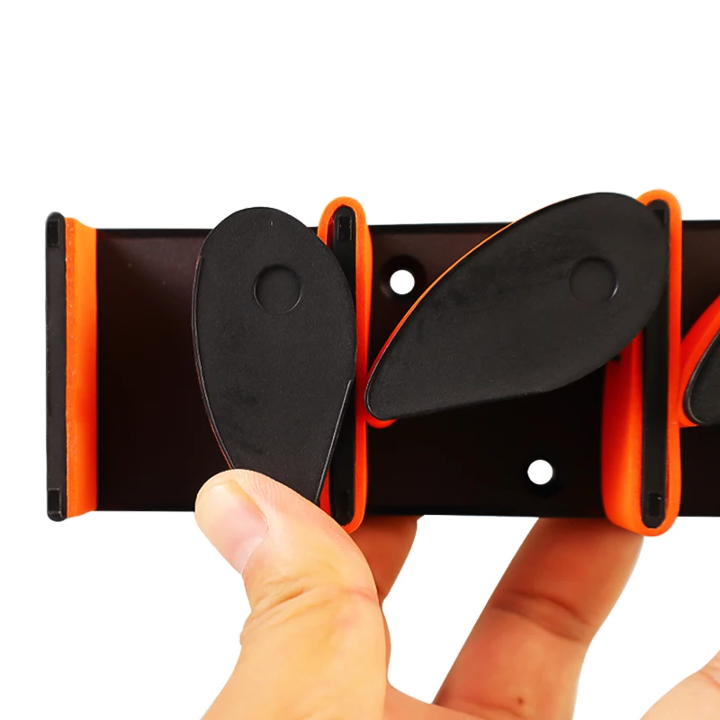 Estante de colocación de caña de pescar montado en la pared, estante de exhibición de poste de señuelo sin agujeros antideslizantes de EVA en caja, estante de almacenamiento de caña de pescar - imagen 4