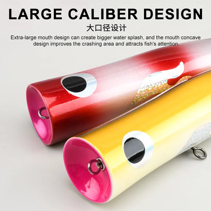 OBSESSION WD111 40g 60g 120g 180g Topwater Wooden Popper Trolling Lure Floating Big Game Bait Saltwater Boat Fishing Wood Lures - imagen 5