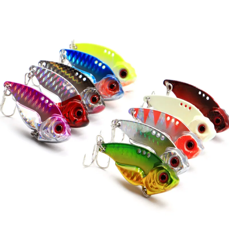 7/10/15/20g 3D EyesMetal Vib Blade Lure Sinking Vibration Baits Artificial Vibe for Bass Pike Perch Fishing Lures 12 Colors - imagen 2