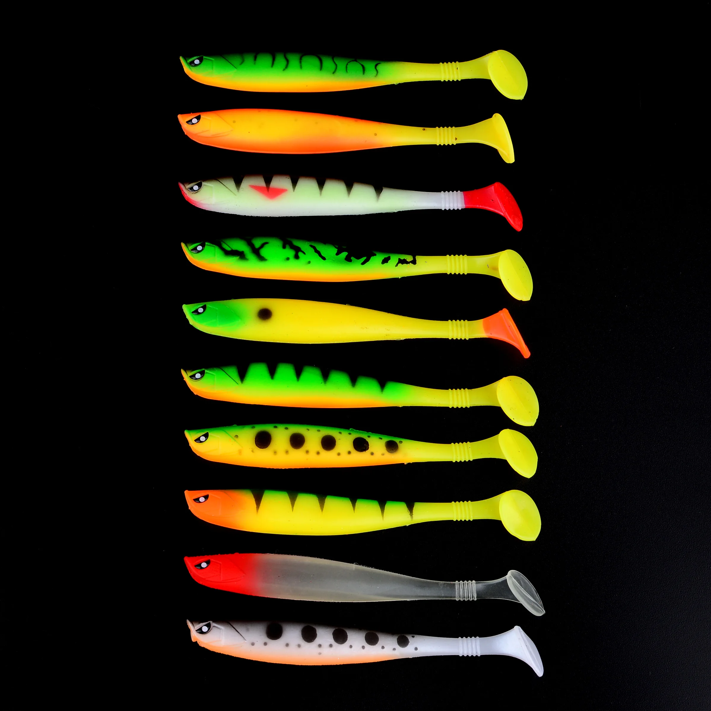 10 Uds. Señuelos blandos de gusano Jig Wobblers para carpa, lubina, Swimbait, pesca, cebo suave Artificial - imagen 4