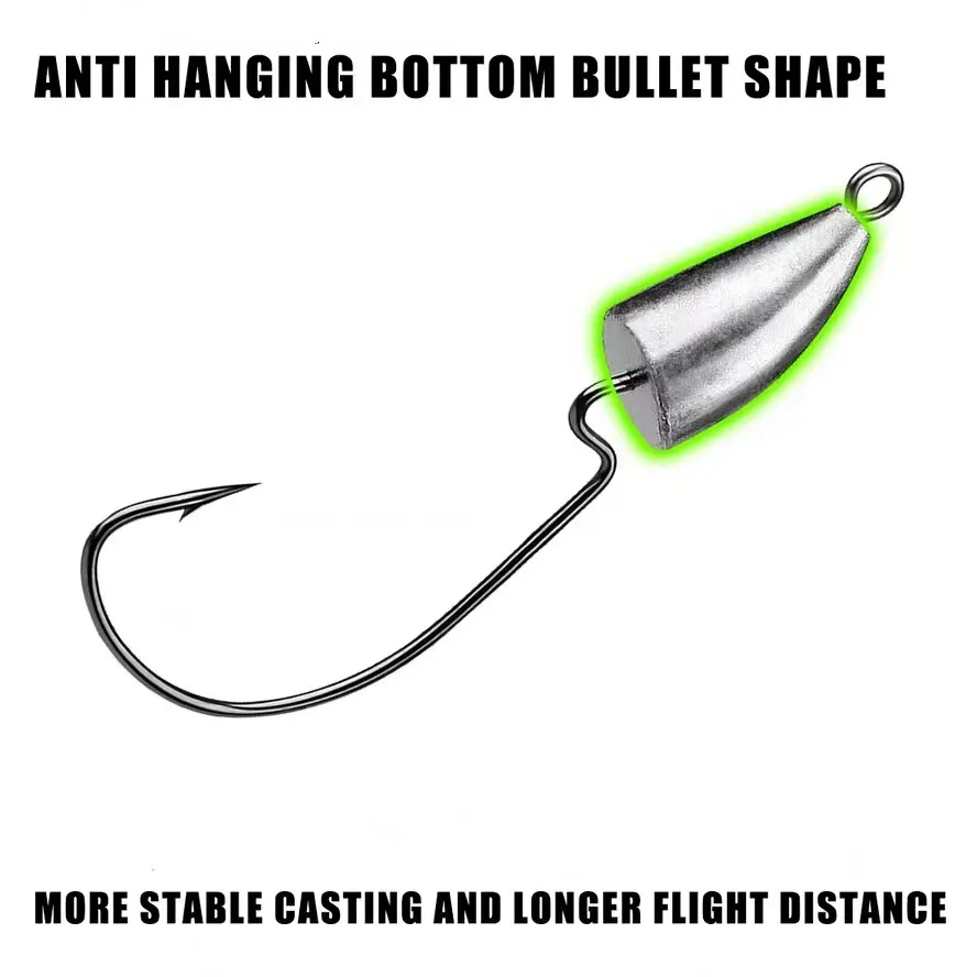 Anzuelos Jighead 10 unids/lote 5g 7g 10g anzuelo de pesca de gusano señuelo suave anzuelos con cabeza de anzuelo cebo Artificial aparejos de pesca Lucio pescado. - imagen 3