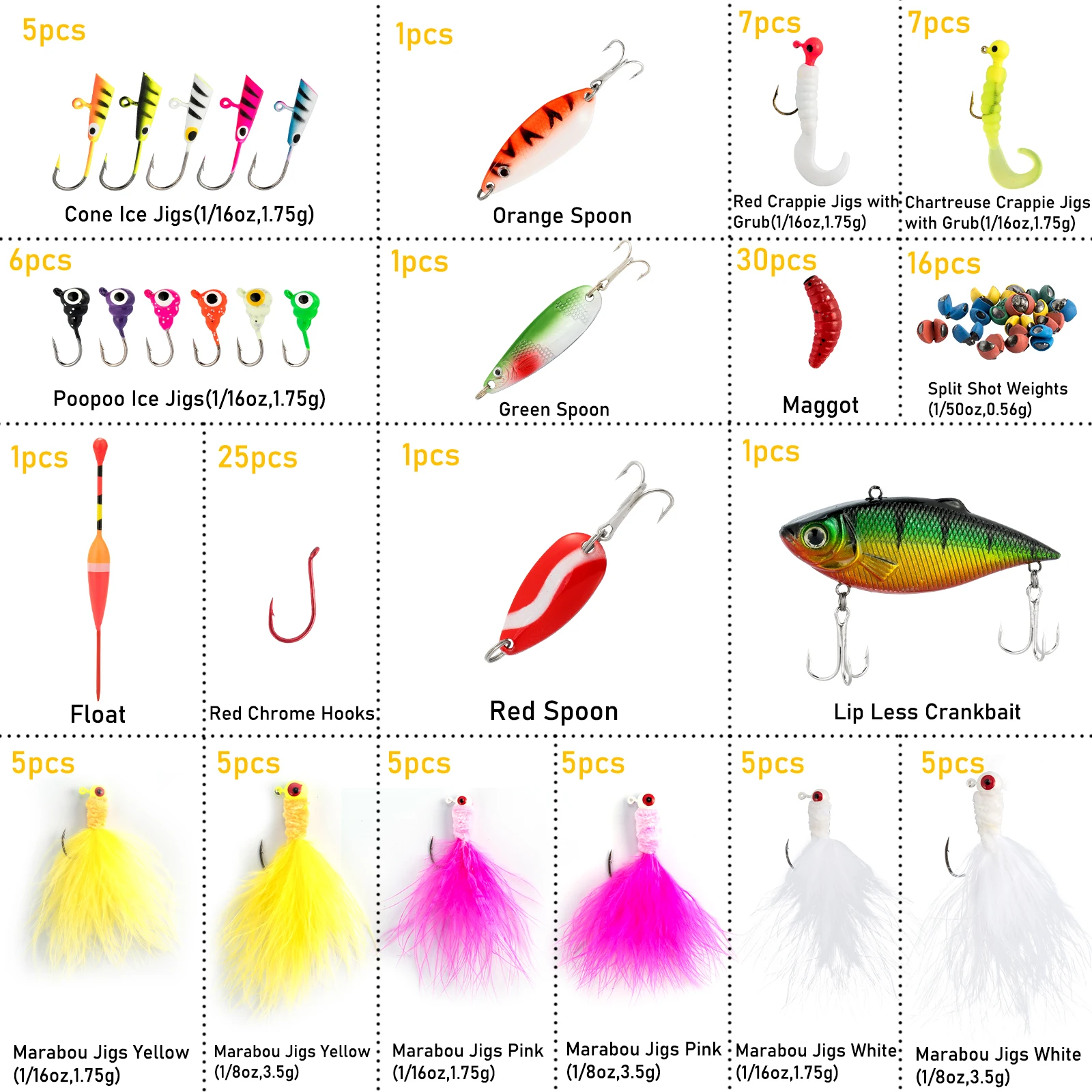 Cucharillas metálicas y crankbaits sin labio del kit de pesca