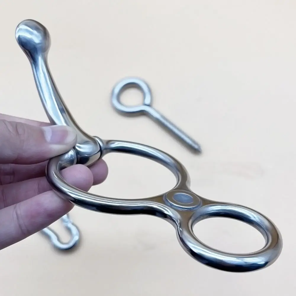 Anillo de amarre de caballo plateado, corbatas de remolque de caballo a presión rápida de acero inoxidable, equipo de aparejo de caballo resistente duradero, suministros ecuestres - imagen 2