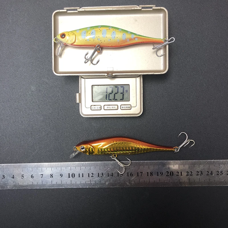 Señuelos de Pesca de pececillo suspendido, 100mm, 12g, Wobbler para lubina, trucha, agua salada, cebo duro Artificial de plástico, accesorios de Pesca - imagen 5