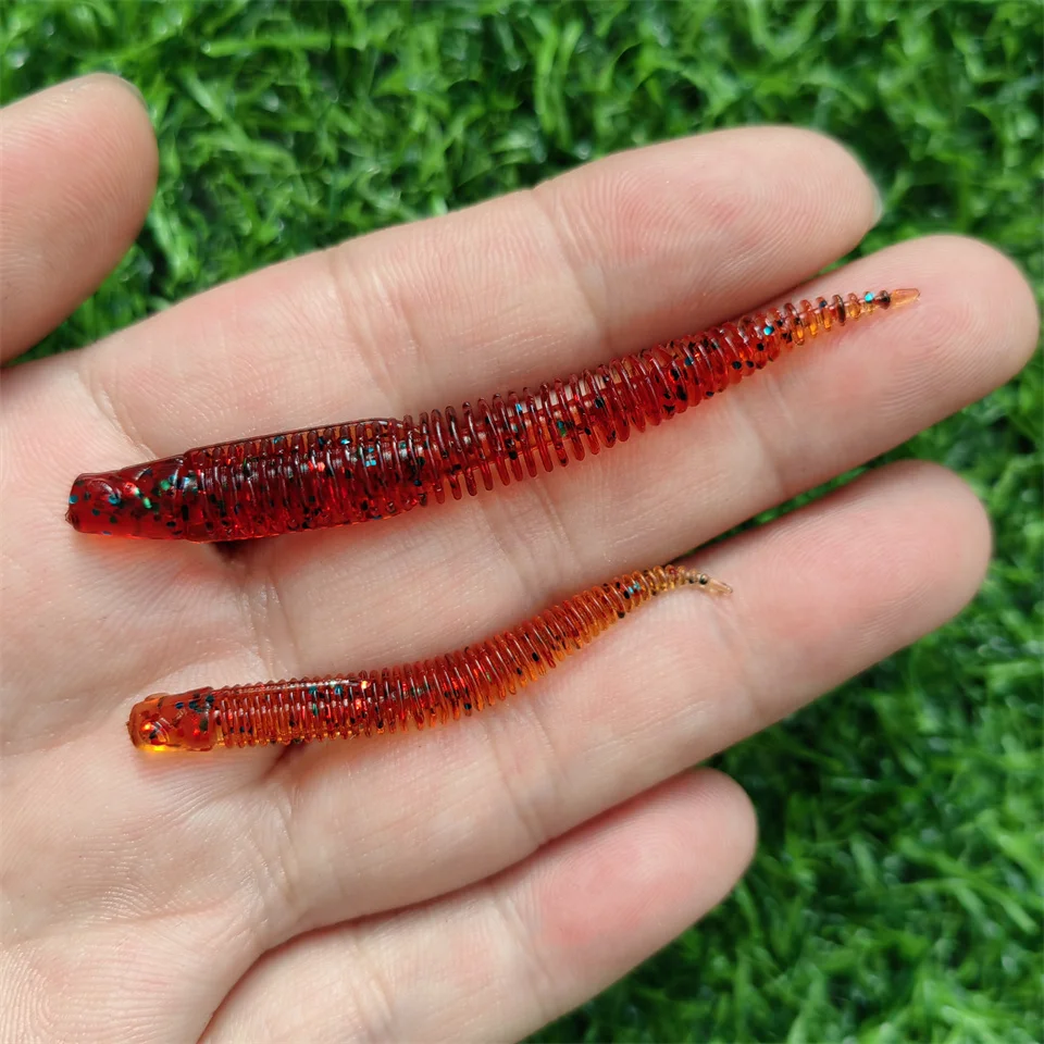 MUKUN nuevo 20 piezas pesca pequeño gusano cebo señuelo 50mm 0,56g Leurre Peche calamar aparejos de pesca lubina Pike - imagen 3