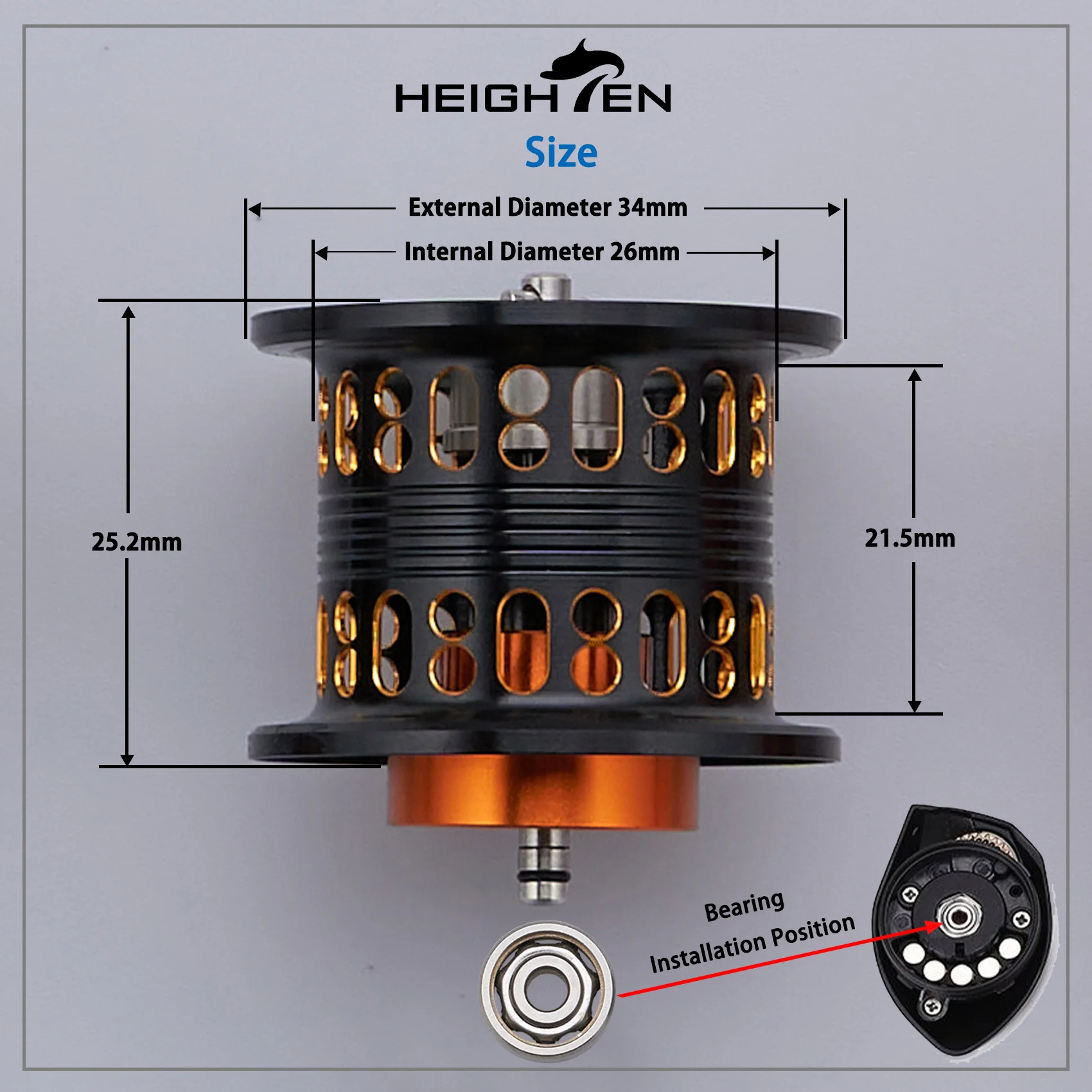 HEIGHTEN Carrete poco profundo para Daiwa Zillion Steez Ryoga Morethan, carrete de Baitcasting - imagen 4