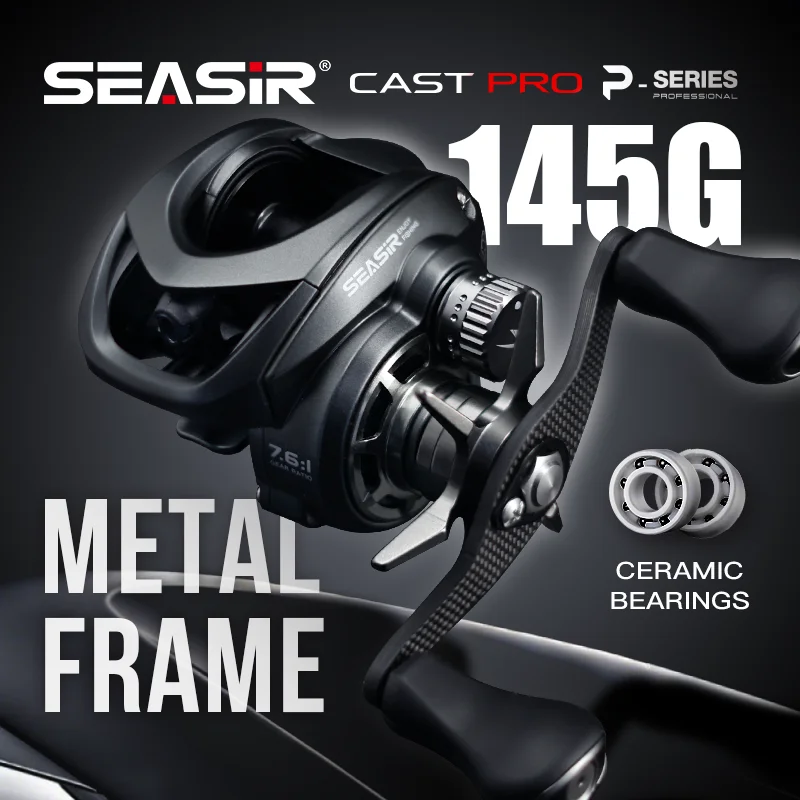 Seasir P-Series Cast Pro – Carrete Baitcasting BFS ultraligero 7,6:1
