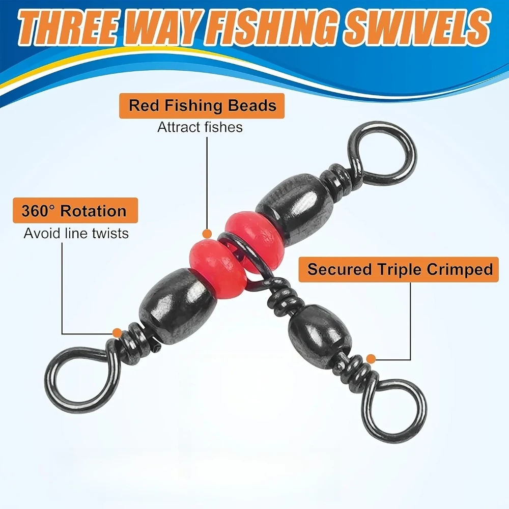 Giratorio triple T para aparejos de pesca – Unión sedal bagre - imagen 4
