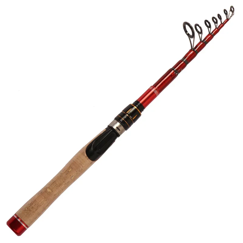 Caña de pescar de alta calidad de 1,6 m-2,7 m, caña de pescar de fibra de carbono, caña ligera de viaje corta, caña de pescar telescópica súper dura - imagen 2