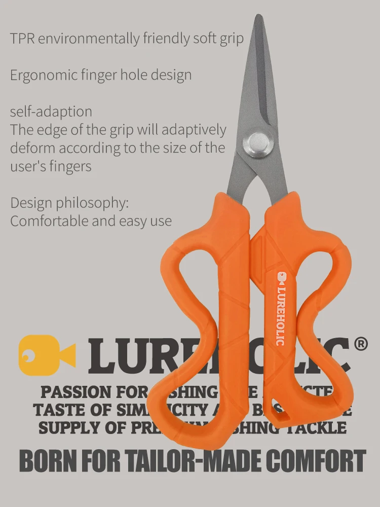 Tijeras de hilo de pescar Lureholic, densamente dentadas, mango suave ergonómico, 11,5 cm de largo, 30 g de peso, para trenzado, línea de carbono - imagen 4