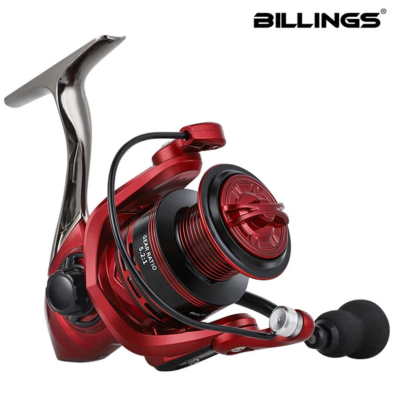 BILLINGS 1000-7000 carrete de pesca giratorio cuerpo de Metal duradero 12KG arrastre máximo 5,2: 1 carrete de agua dulce salada accesorios de pesca - imagen 2