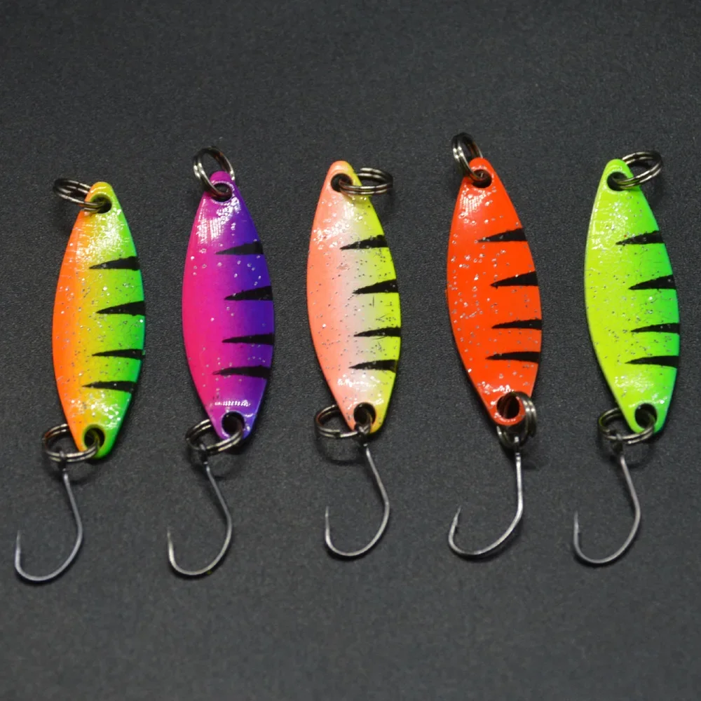 MUKUN-cebo de pesca de 2g, cuchara de Metal, señuelo, cebo para trucha, lubina, cucharas, cuchara giratoria de lentejuelas duras - imagen 3