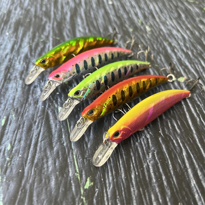 Señuelos de Pesca de pececillo que se hunden, cebo duro Artificial, Wobbler para trucha de agua salada, Swimbait de plástico, equipo Jerkbait, 80mm, 12g - imagen 5