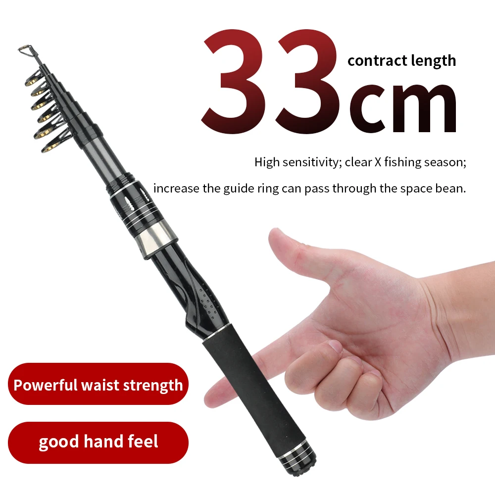 Poste telescópico de carbono Mini ultraligero 1,5 M 1,8 M 2,1 M 2,4 M poste de fundición multifunción de acción rápida con anillo guía de cerámica - imagen 2