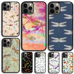 Funda de teléfono con libélula colorida floral para iPhone 17 Air 11 12 13 15 16 14 Pro MAX Plus