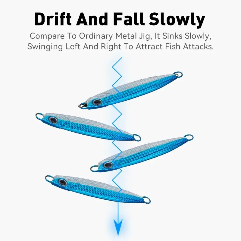 Japen-cuchara de plantilla fundida de Metal, juego de 5 uds., señuelo de pesca de 10G, 15G, 20G, orilla de barco de mar, fundición larga, Jigging lento, Señuelos de pesca de mar, trucha - imagen 5