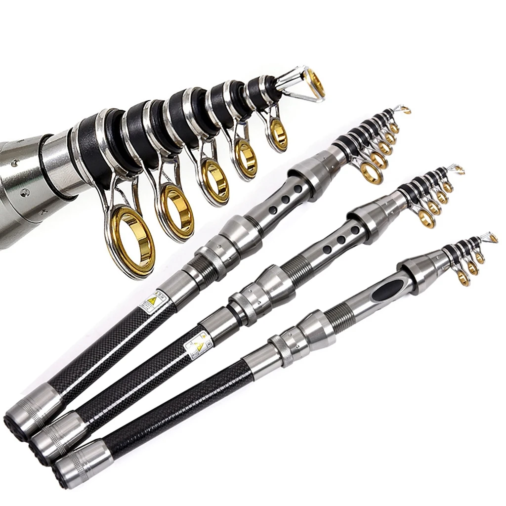 Caña de pescar telescópica giratoria de aleación de carbono, señuelo de Pesca Oceánica de 1,5 m, 1,8 m, 2,1 m, 2,4 m, caña de pescar de fundición a tierra para pesca de Lucio - imagen 5