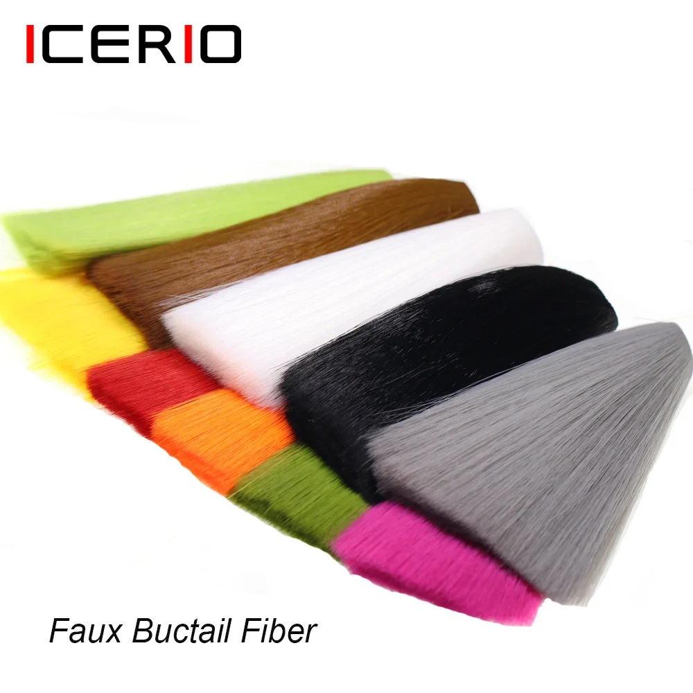 ICERIO Tying Material Long Tapered Faux Bucktail Fiber For Mayfly Tails Nymphs Minnow Streamers Poppers Musky Jig Lure - imagen 2