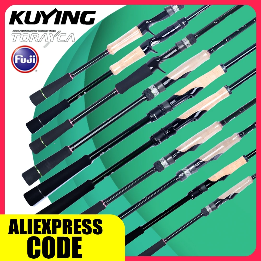Caña Kuying Culter de carbono para spinning y casting Fuji