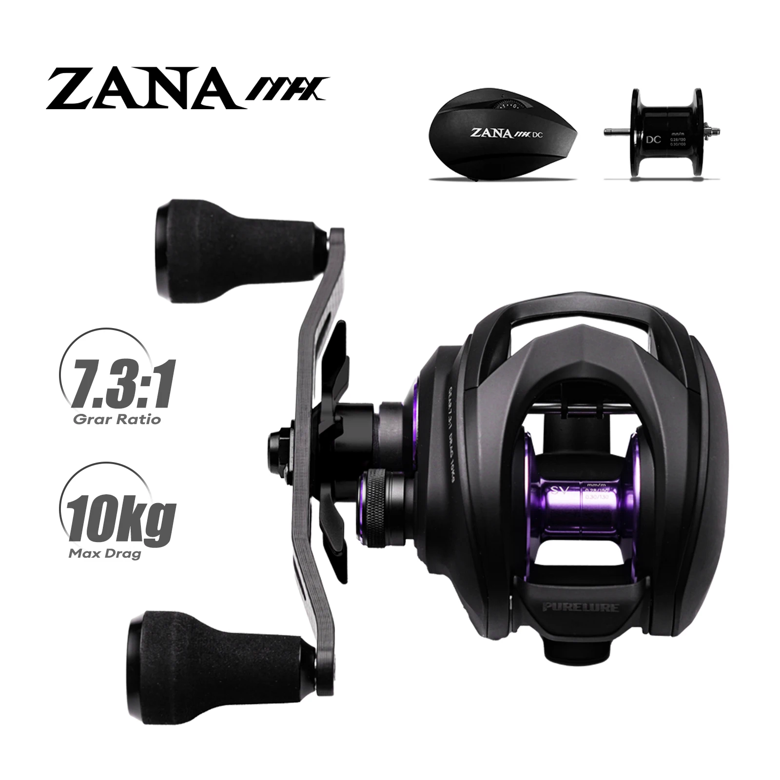 Carrete de pesca PURELURE ZANA MAX 10KG – 7.3:1 resistente agua salada