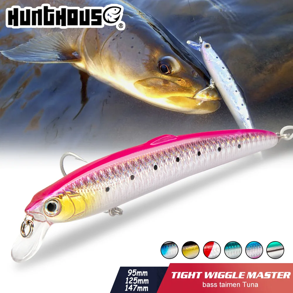 Hunthouse Floating Minnow Sea Fishing Lure Jerkbait 95mm/8g 125mm/17.5g 147mm/27g Hard Bait For Pike Seabass Fish Tackle - imagen 5