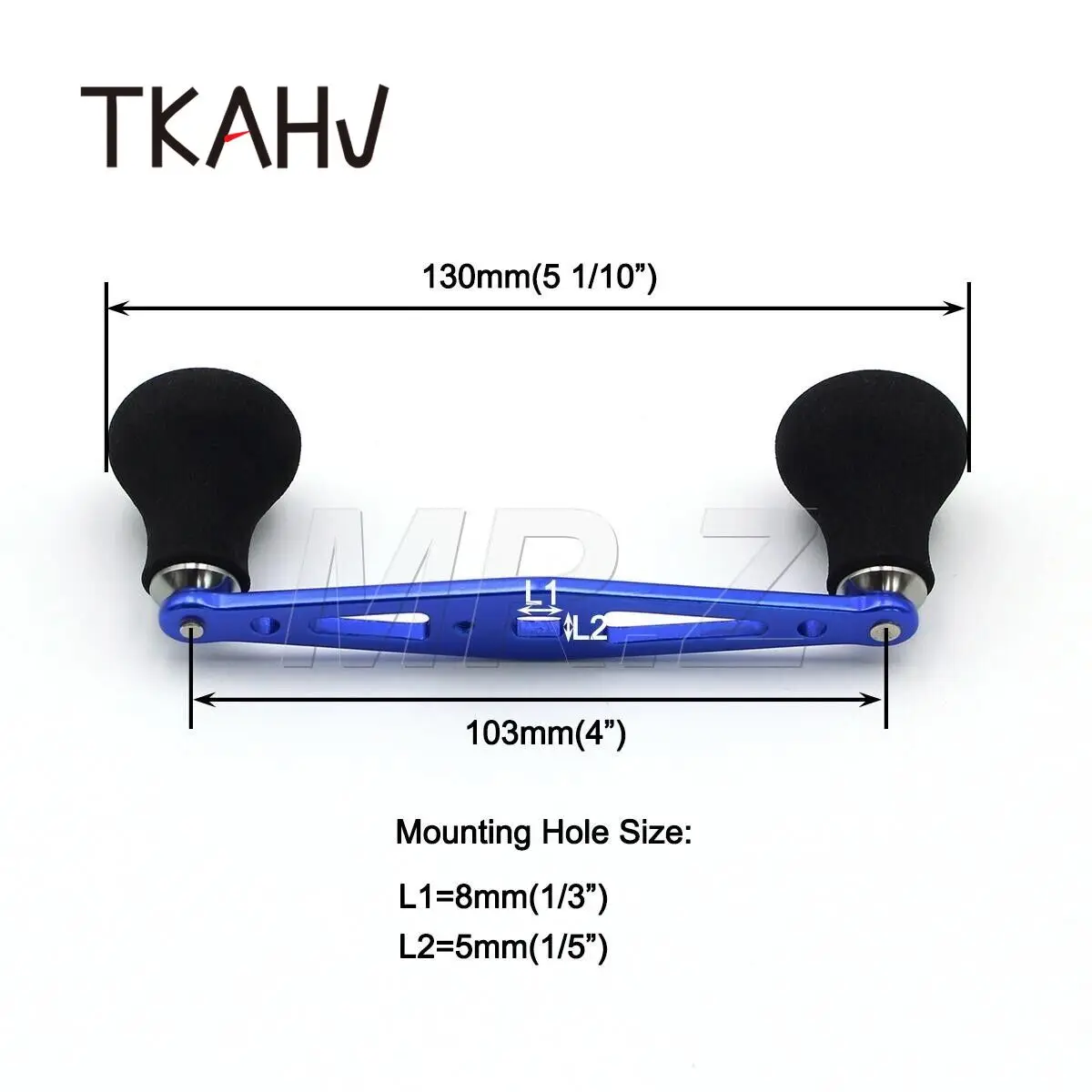TKAHV-mango de carrete de pesca Baitcasting, potente, bule, 103mm, para Abu Daiwa Shimano Baitcast, tambor de perfil bajo negro, agarre recto - imagen 4