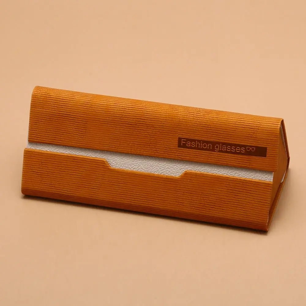 Caja de gafas de sol triangular plegable de cuero PU con cierre automático, funda protectora Simple anticaída para gafas de sol - imagen 2