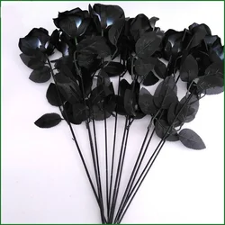 Rosas negras decorativas conjunto para Halloween, boda y hogar