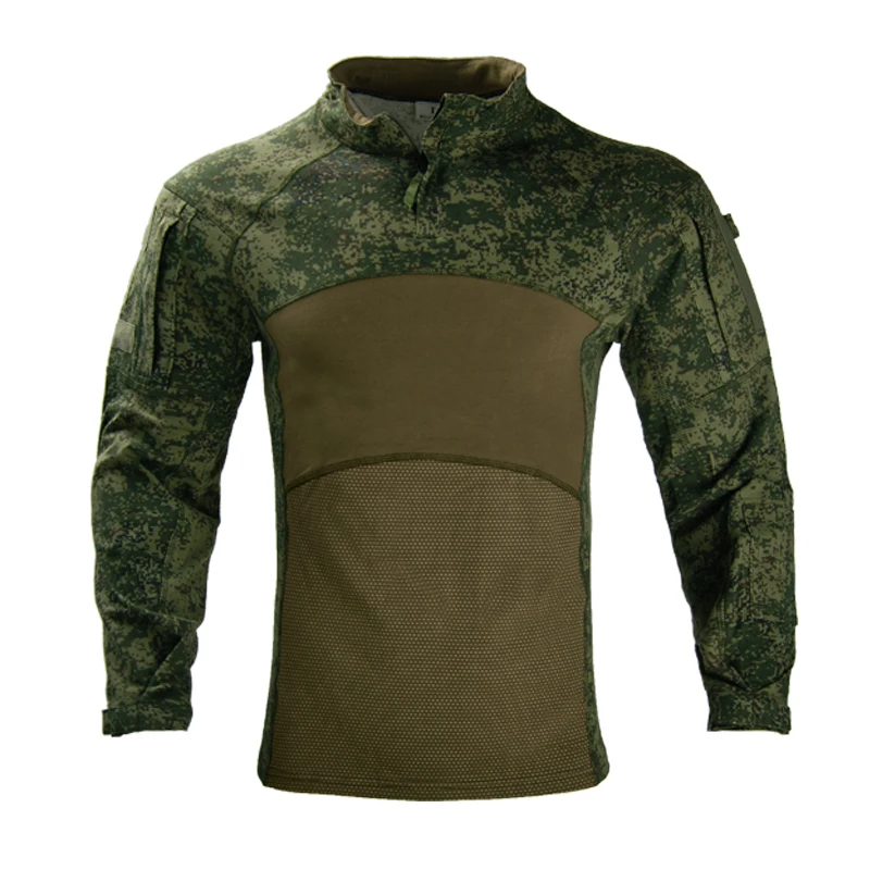 Camisas de caza al aire libre para hombre, camiseta de combate Airsoft con cremallera, camisa ajustada, ropa de caza para hombre, camiseta de pesca - imagen 2