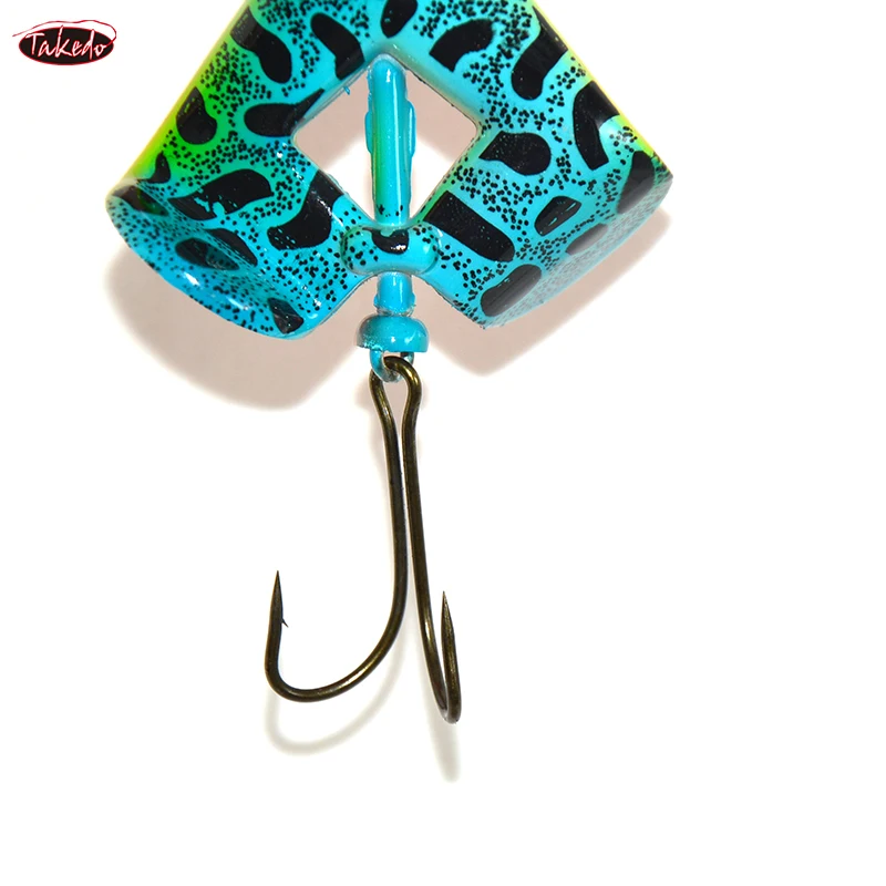 TAKEDO-cebo Artificial RL09, 75MM, 13G, cebo articulado de rana Topwater, señuelo duro para pesca de rana, rana giratoria para pesca con mosca - imagen 3
